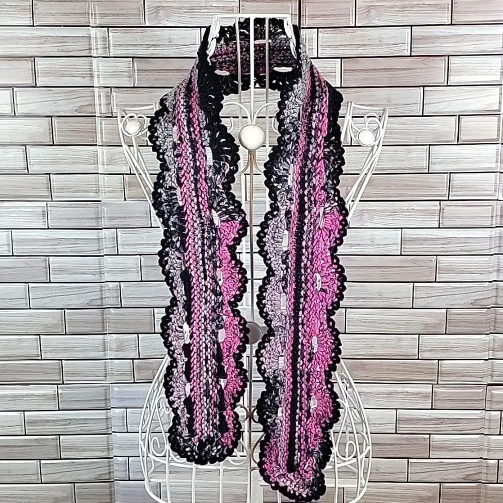 Handmade crocheted scarf One Size